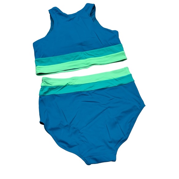 KIAVA Turquoise and Lime Women Swim One Piece - Picture 3 of 16